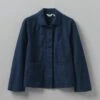 Boxy Hemp Cotton Canvas Jacket | Indigo -Novesta Store WJKUS10 indigo 0