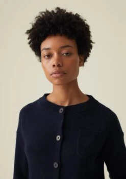 Wool Cashmere Cardigan | Midnight -Novesta Store WKNTS07 2