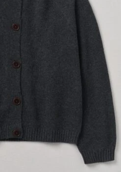 Wool Cashmere Raglan Cardigan | Charcoal -Novesta Store WKNTW10 12