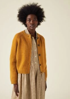 Wool Cashmere Raglan Cardigan | Ginger Melange -Novesta Store WKNTW10 2