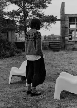 Graphic Yoke Donegal Sweater | Fossil Grey/Navy -Novesta Store WKNTW21 2 c1b6879b 51c4 4327 9d92 df24f3eca770