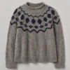 Graphic Yoke Donegal Sweater | Fossil Grey/Navy 1 Graphic Yoke Donegal Sweater | Fossil Grey/Navy -Novesta Store WKNTW21 fossilgreynavy 0