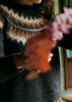 Fair Isle Yoke Mohair Blend Sweater | Earth Gold -Novesta Store WKNTW25 6