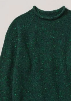Flecky Wool Cashmere Sweater | Emerald -Novesta Store WKNTW30 8