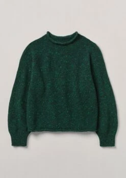 Flecky Wool Cashmere Sweater | Emerald