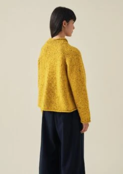 Donegal Wool Easy Sweater | Mimosa Yellow -Novesta Store WKNTW36 9
