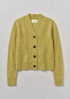 V-Neck Wool Neat Cardigan | Verbena
