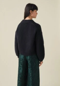 Lofty Alpaca Blend Cardigan | Navy -Novesta Store WKNTW47 5