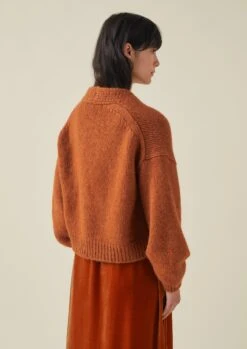 Lofty Alpaca Blend Cardigan | Pumpkin -Novesta Store WKNTW47 9