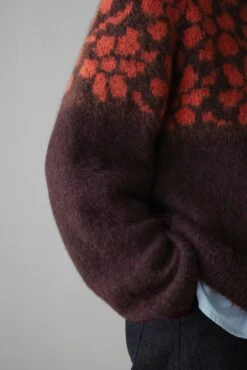 Trailing Floral Alpaca Blend Sweater | Plum/Orange -Novesta Store WKNUS10 3