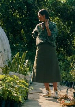 Space Dyed Hand Loomed Sweater | Green Multi -Novesta Store WKNUS12 2