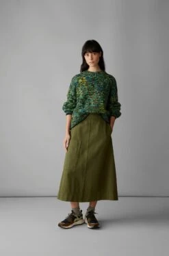 Space Dyed Hand Loomed Sweater | Green Multi -Novesta Store WKNUS12 3