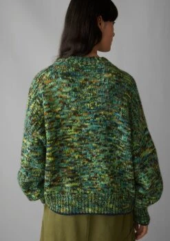 Space Dyed Hand Loomed Sweater | Green Multi -Novesta Store WKNUS12 6