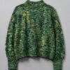 Space Dyed Hand Loomed Sweater | Green Multi -Novesta Store WKNUS12 greenmulti 0