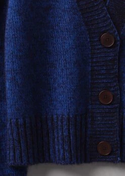 V-Neck Alpaca Blend Cardigan | Blue Melange -Novesta Store WKNUS17 4