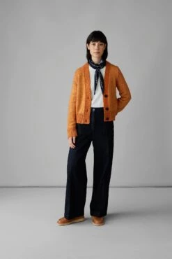 V-Neck Alpaca Blend Cardigan | Butternut Melange -Novesta Store WKNUS17 6