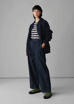 Donegal Wool Knitted Jacket | Navy -Novesta Store WKNUS27 6