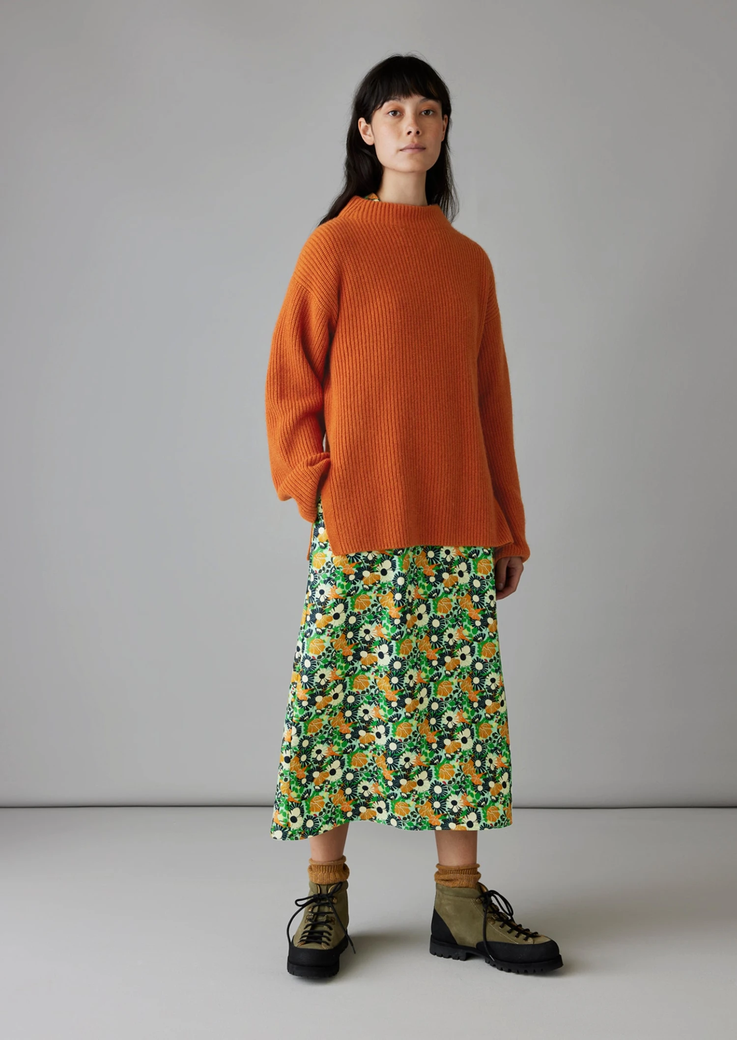 Fisherman Rib Cotton Wool Tunic | Pumpkin 4 Fisherman Rib Cotton Wool Tunic | Pumpkin - Image 2