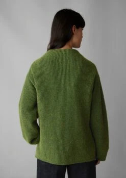 Fisherman Rib Cotton Wool Tunic | Lawn Green -Novesta Store WKNUS31 12