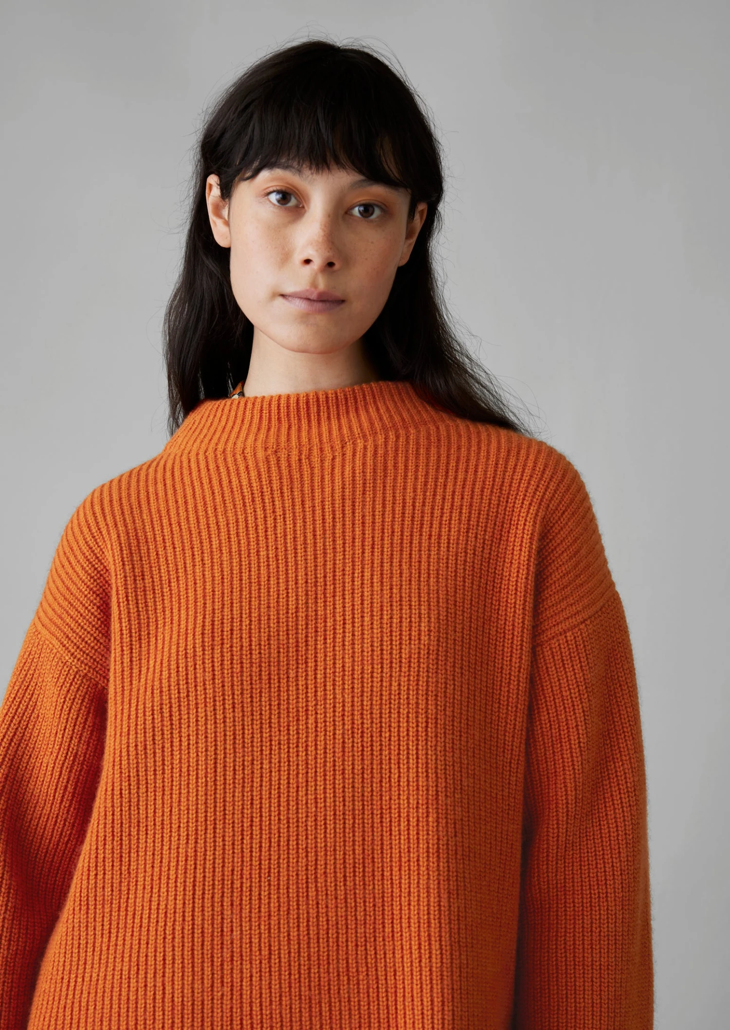 Fisherman Rib Cotton Wool Tunic | Pumpkin 5 Fisherman Rib Cotton Wool Tunic | Pumpkin - Image 3