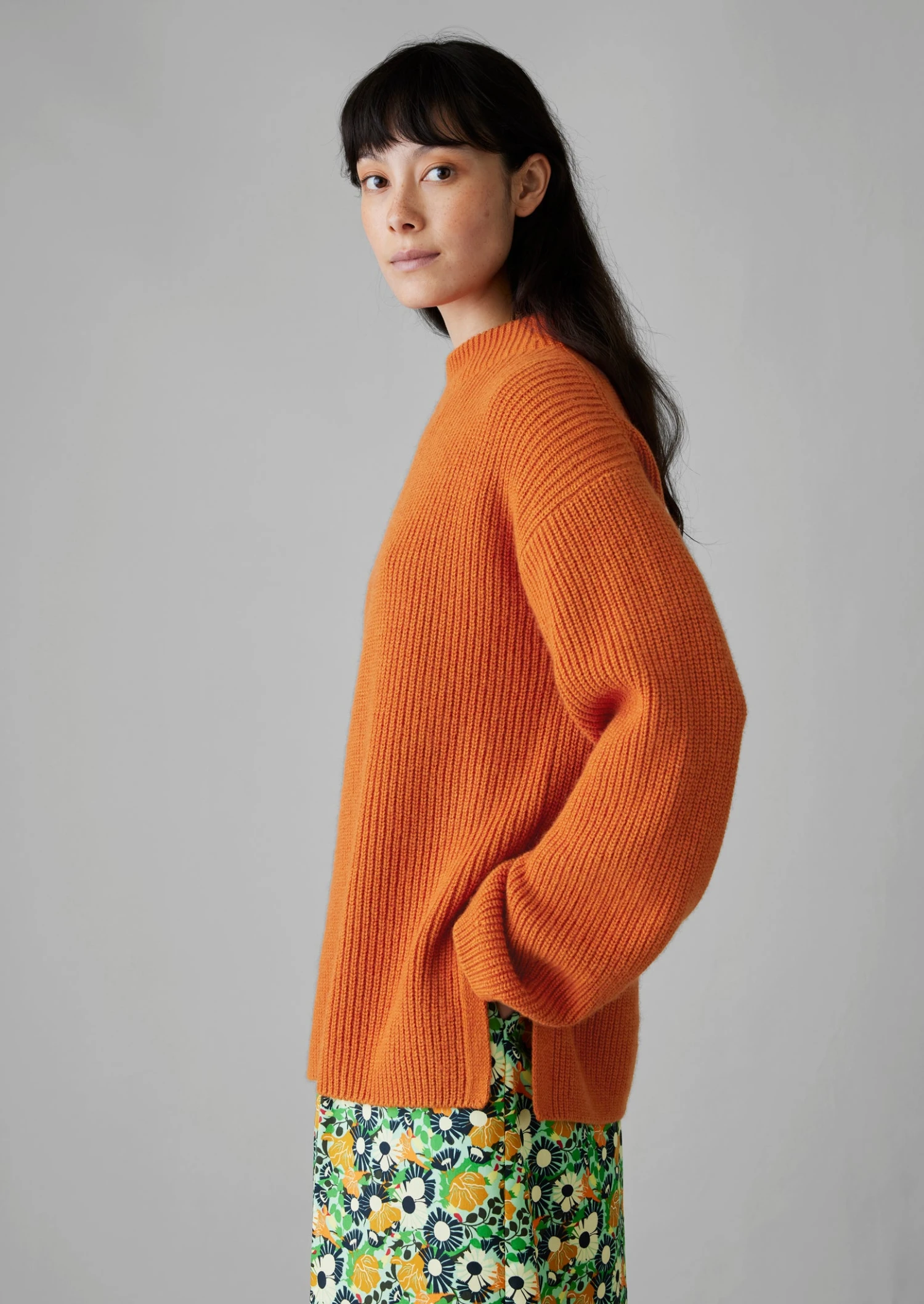 Fisherman Rib Cotton Wool Tunic | Pumpkin 6 Fisherman Rib Cotton Wool Tunic | Pumpkin - Image 4