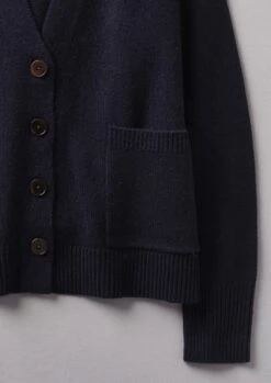 Wool Cashmere Boxy Cardigan | Darkest Navy -Novesta Store WKNUS34 3