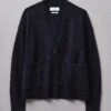 Wool Cashmere Boxy Cardigan | Darkest Navy -Novesta Store WKNUS34 darkestnavy 0