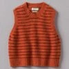Stripe Donegal Merino Knitted Tank | Harissa/Red -Novesta Store WKNUS35 harrisared 0