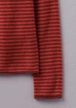 Stripe Wool Cashmere Neat Sweater | Red Earth/Harissa -Novesta Store WKNUS36 11