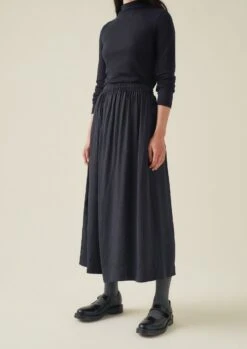 Crinkle Twill Culottes | Midnight -Novesta Store WSKTW06 9copy