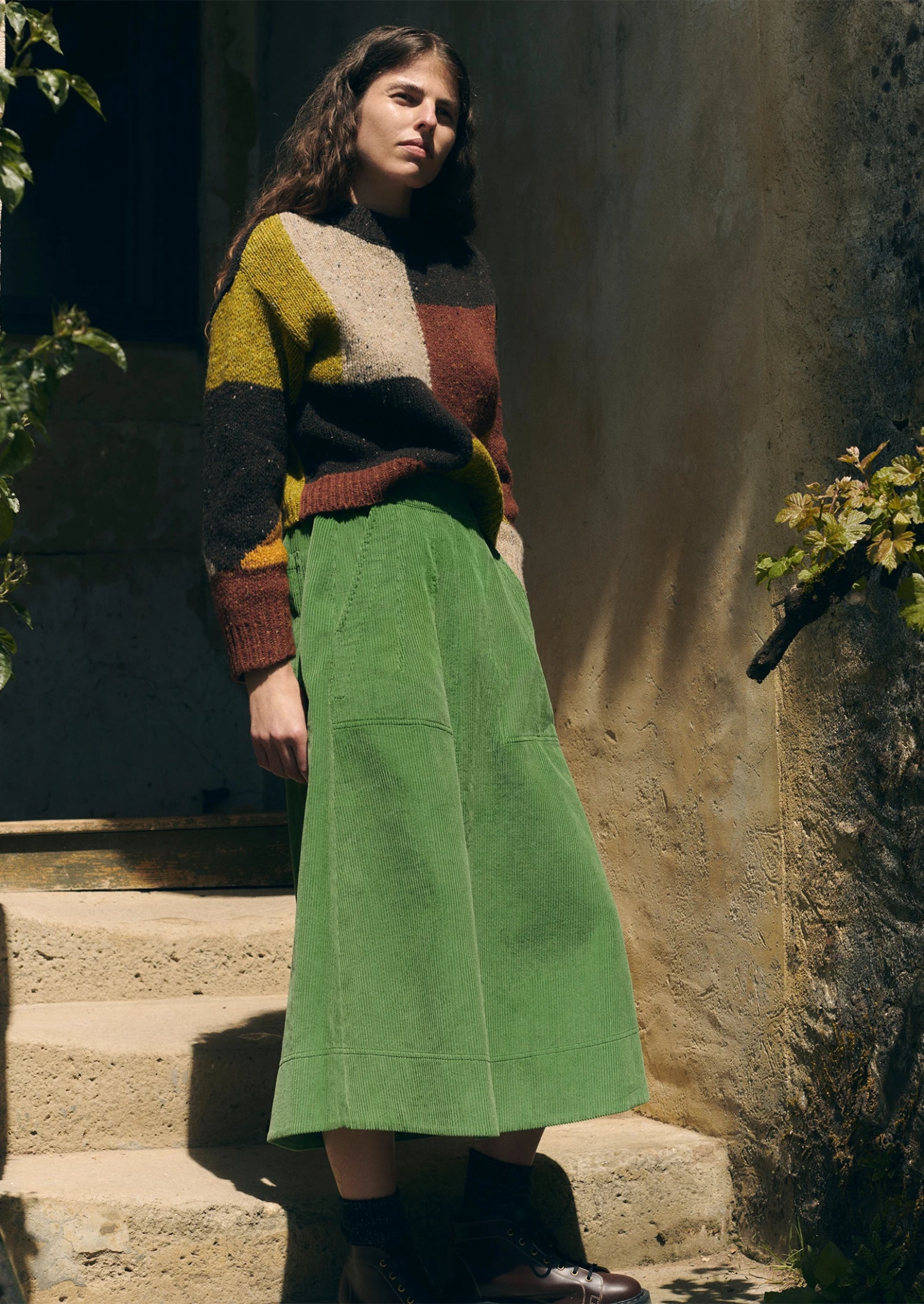 A Line Organic Cord Skirt | Spruce 4 A Line Organic Cord Skirt | Spruce - Image 2