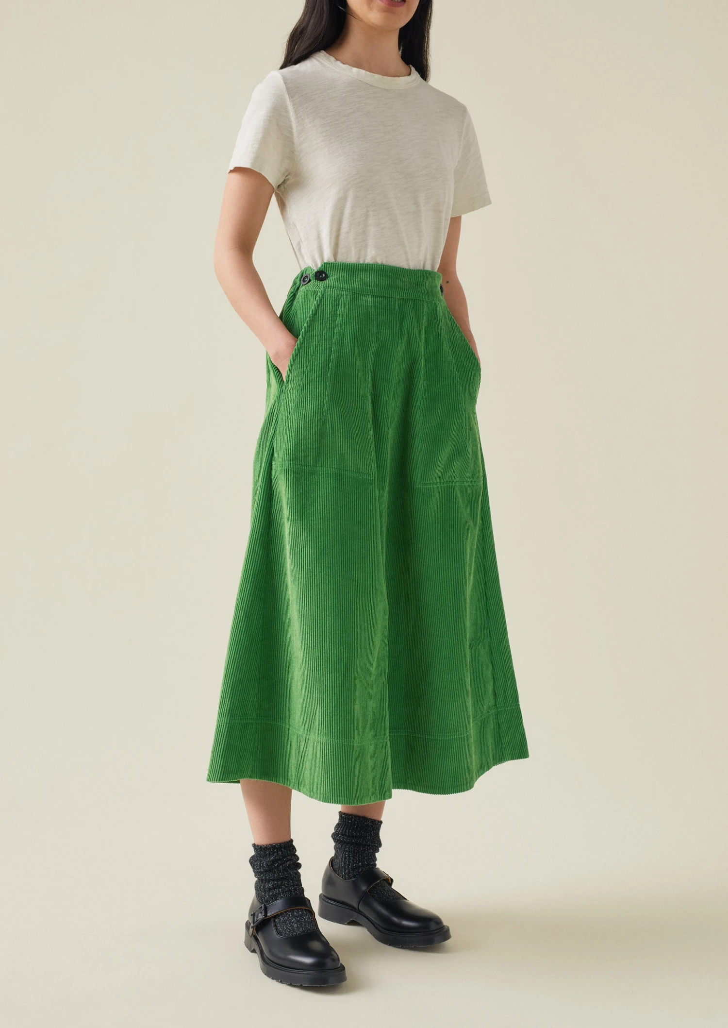A Line Organic Cord Skirt | Spruce 6 A Line Organic Cord Skirt | Spruce - Image 4