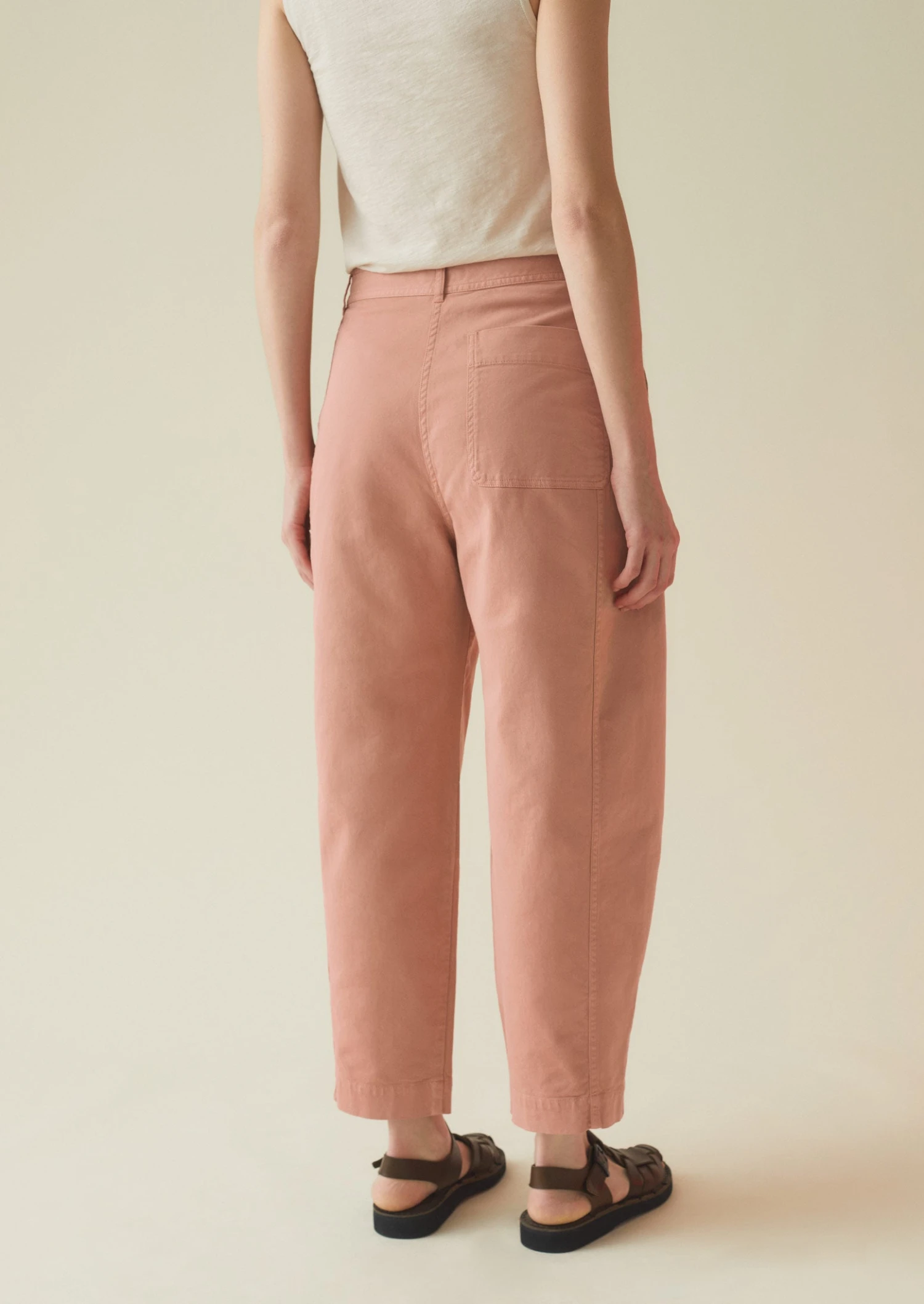 Flat Front Cotton Twill Trousers | Madder Rose 8 Flat Front Cotton Twill Trousers | Madder Rose - Image 6