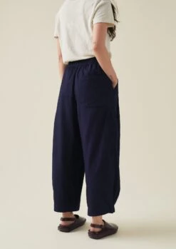 Indigo Cotton Twill Wide Leg Trousers | Indigo -Novesta Store WTRTW03 5