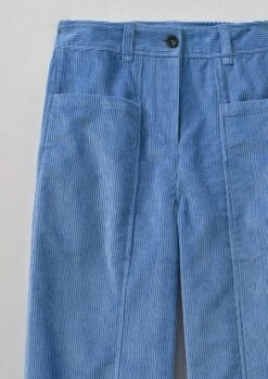 Panelled Organic Cord Trousers | Woad -Novesta Store WTRTW19 10