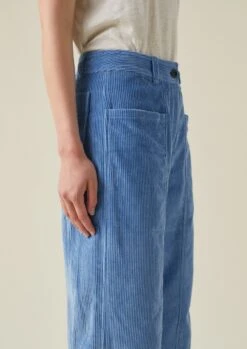 Panelled Organic Cord Trousers | Woad -Novesta Store WTRTW19 7