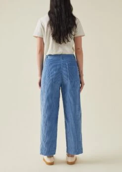 Panelled Organic Cord Trousers | Woad -Novesta Store WTRTW19 8