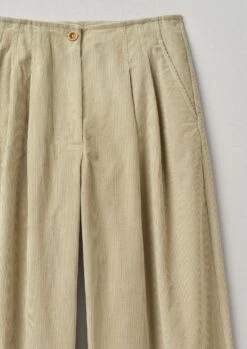 Pleated Organic Soft Cord Trousers | Stone 11 Pleated Organic Soft Cord Trousers | Stone -Novesta Store WTRTW22 8