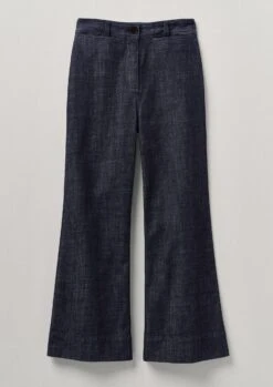Kick Flare Organic Indigo Denim Trousers | Indigo