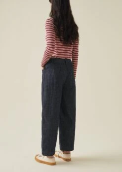 Panelled Organic Indigo Denim Trousers | Indigo -Novesta Store WTRTW27 3