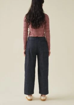 Panelled Organic Indigo Denim Trousers | Indigo -Novesta Store WTRTW27 4