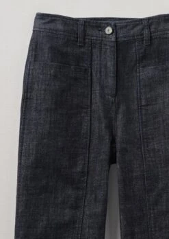 Panelled Organic Indigo Denim Trousers | Indigo -Novesta Store WTRTW27 5