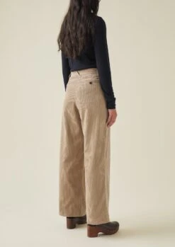 Annie Organic Cord Side Button Trousers | Blonde -Novesta Store WTRTW28 4