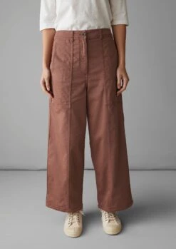 Panelled Cotton Twill Trousers | Dusty Pink -Novesta Store WTRUS25 20362