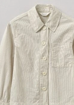 Patch Pocket Stripe Organic Cotton Shirt | Sunwashed Blue -Novesta Store WWTTW03 5