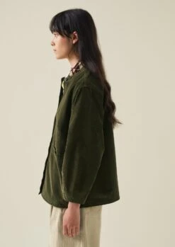 Front Pocket Soft Organic Cord Shirt | Tent Green -Novesta Store WWTTW07 6
