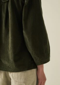 Front Pocket Soft Organic Cord Shirt | Tent Green -Novesta Store WWTTW07 8