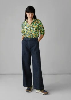 Trailing Nasturtium Print Shirt | Garden Green -Novesta Store WWTUS11 1