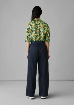 Trailing Nasturtium Print Shirt | Garden Green -Novesta Store WWTUS11 3