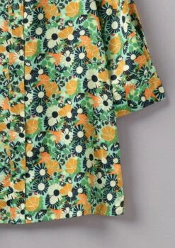 Trailing Nasturtium Print Shirt | Garden Green -Novesta Store WWTUS11 4